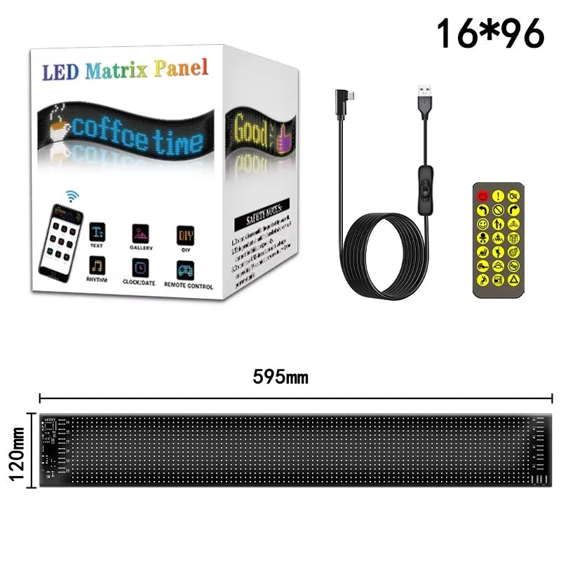 Devil Eye Flexible RGB LED Matrix Panel Programmable Scrolling Text Pattern Display with App Control for Car Event Advertising