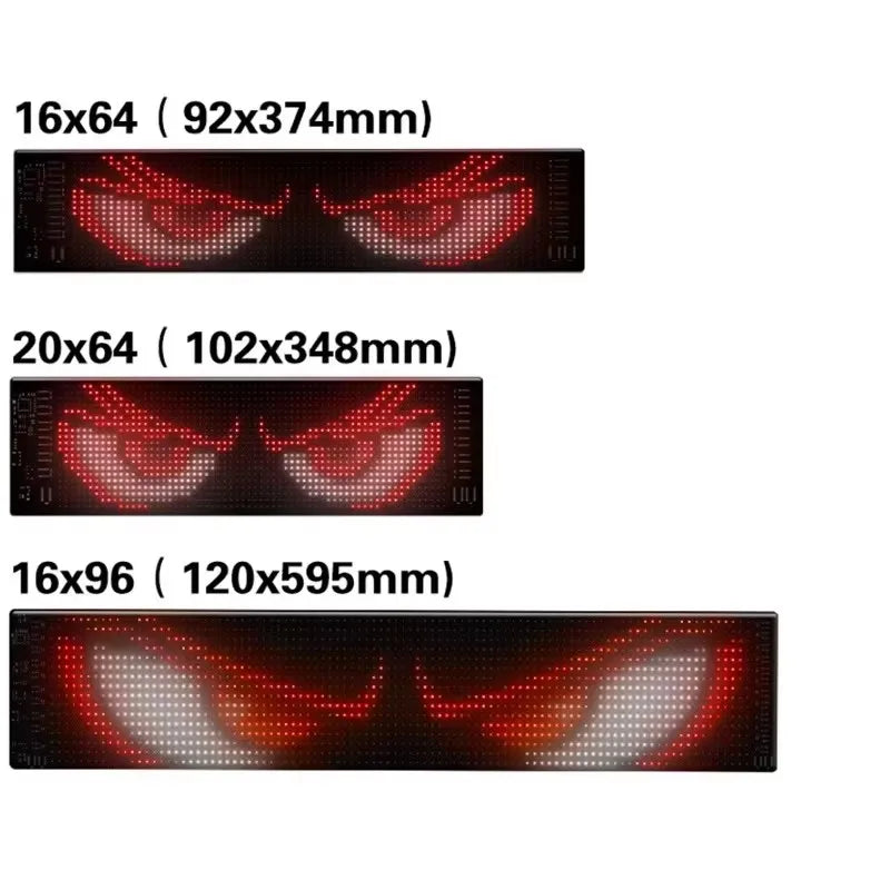 Car/Truck LED Matrix Pixel Panel Light Bluetooth Smart App Control Scrolling Advertising Car Sign Animation with Custom Function